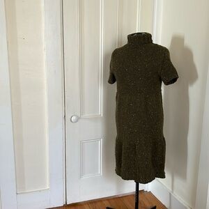 Hand knitted short sleeve sweater dress in 100% Norwegian wool